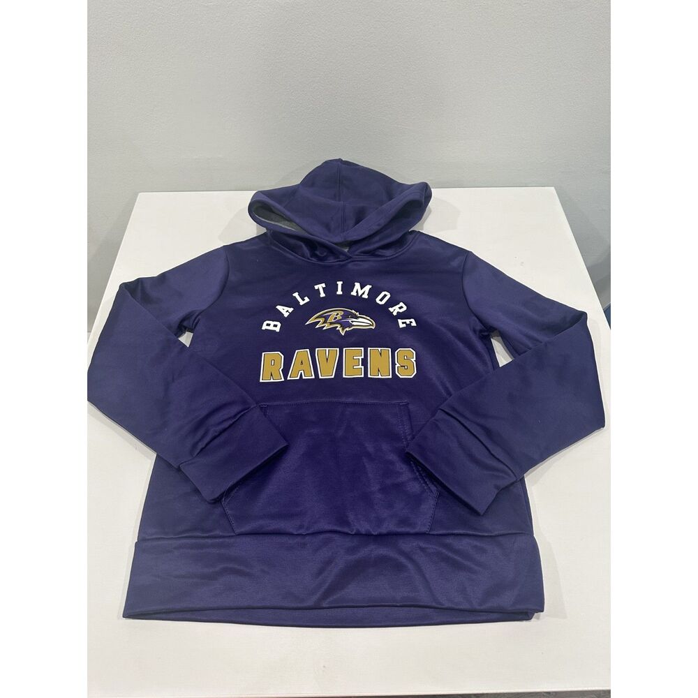 Baltimore Ravens Girls L 10/12 NFL Team Apparel Purple Hoodie Pullover